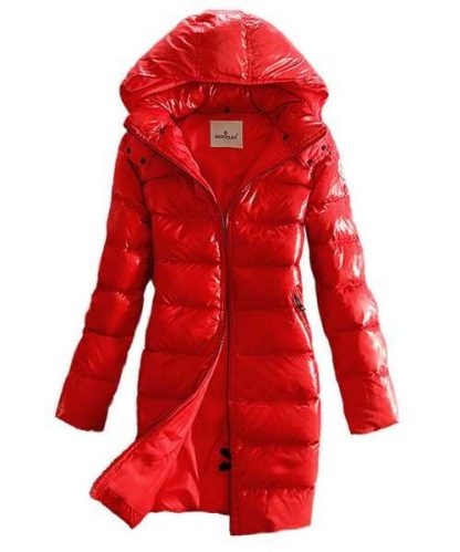 red shiny moncler jacket
