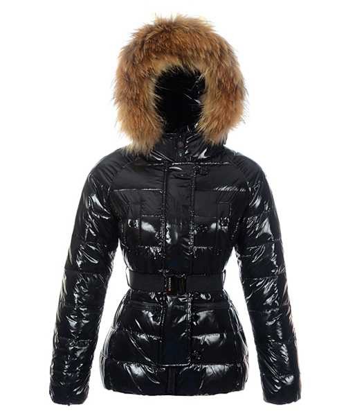 womens black moncler coat with fur hood